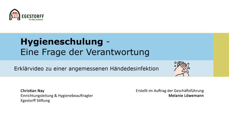 Hygieneschulung – Erklärvideo zu einer angemessenen Händedesinfektion